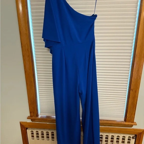 Adrianna Papell Royal Blue One-Shoulder Dress - Picture 5 of 5